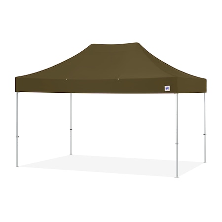 E-Z Up TAA Compliant Endeavor Shelter, 10' W x 15' L, Gray Aluminum Frame, OD Green Vented Top END3A15VTKMCOD